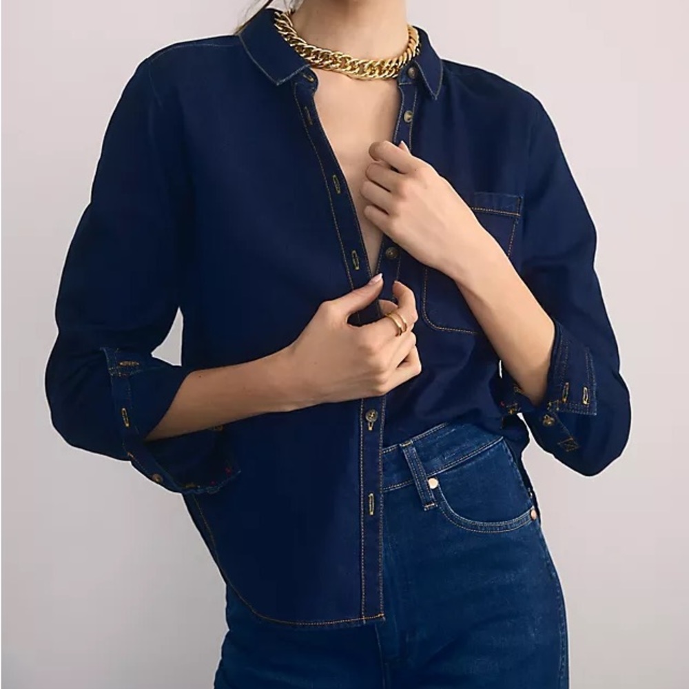 Pilcro Shrunken Denim Shirt